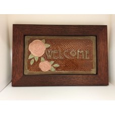 Fay Jones Day Flower Welcome Tile Framed  Arts & Crafts Mission Style Oak Park   172200140478